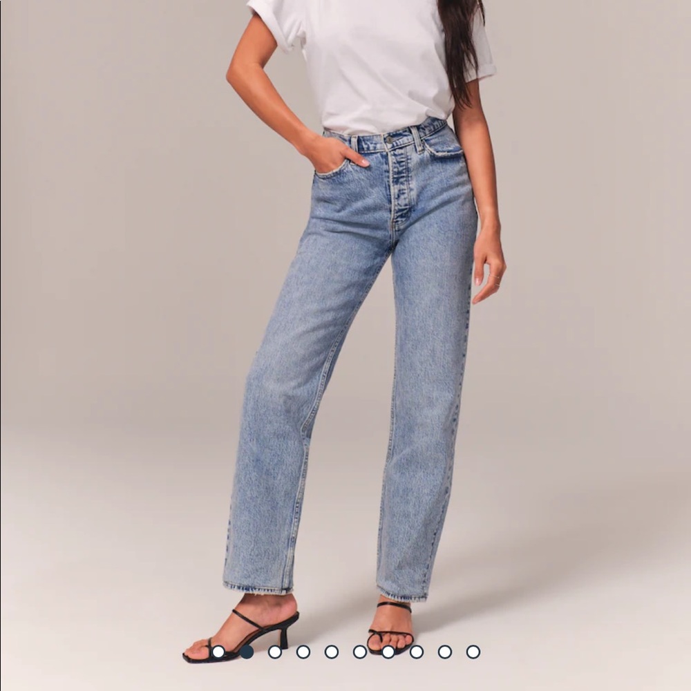 Abercrombie Curve Love High Rise Dad Jeans Size 27